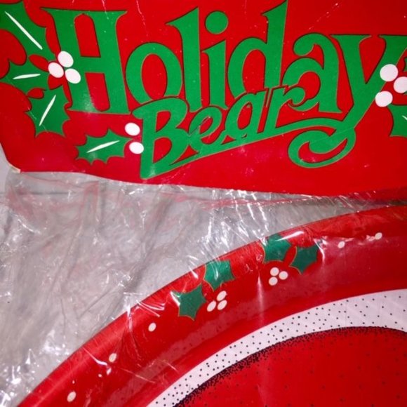 Holiday Bear Round Tray And 4-Coaster Set - Picture 4 of 5